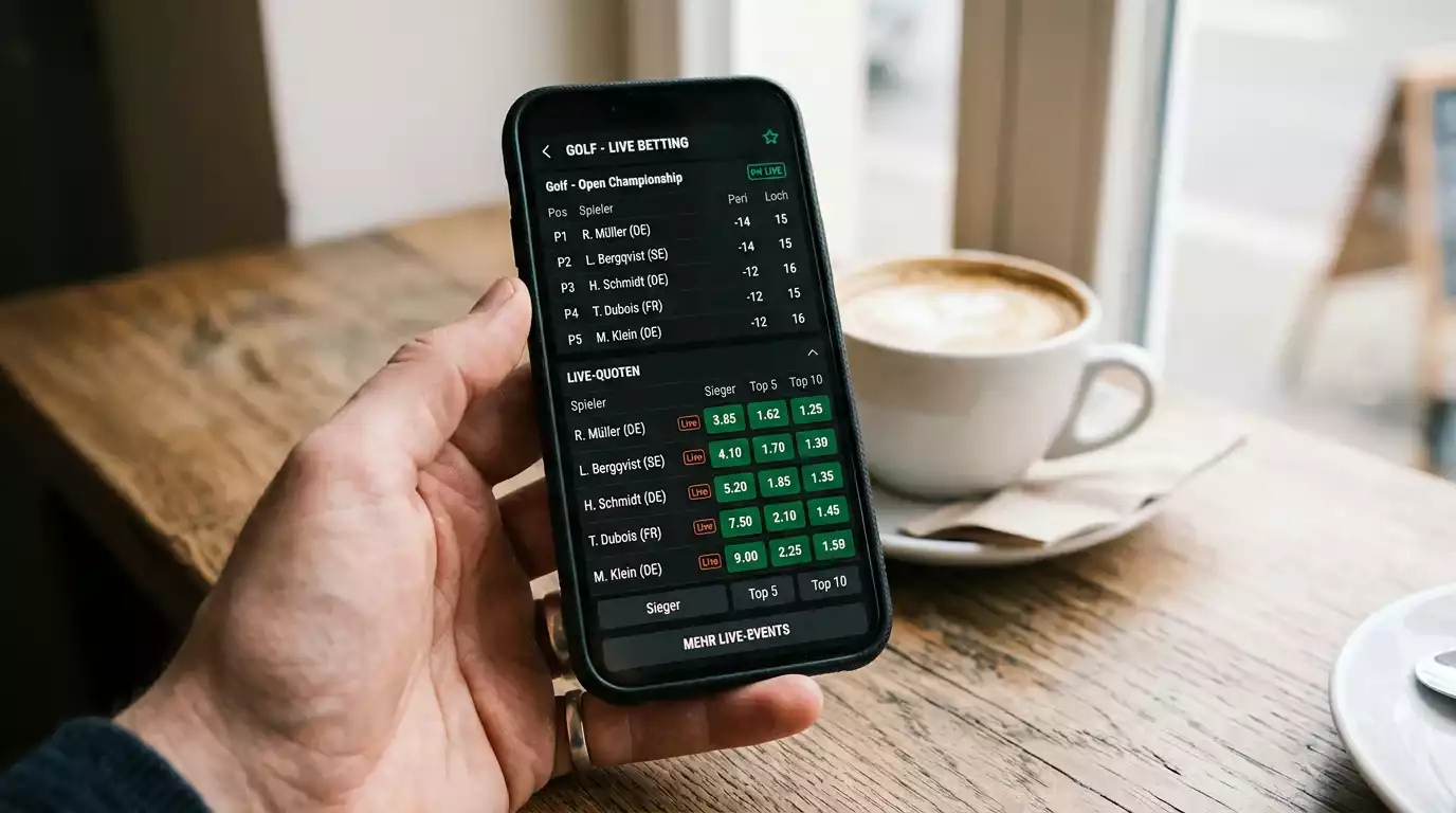Mobile App Golf Wetten Schweiz — Sporttip, Jouez Sport, Web-App